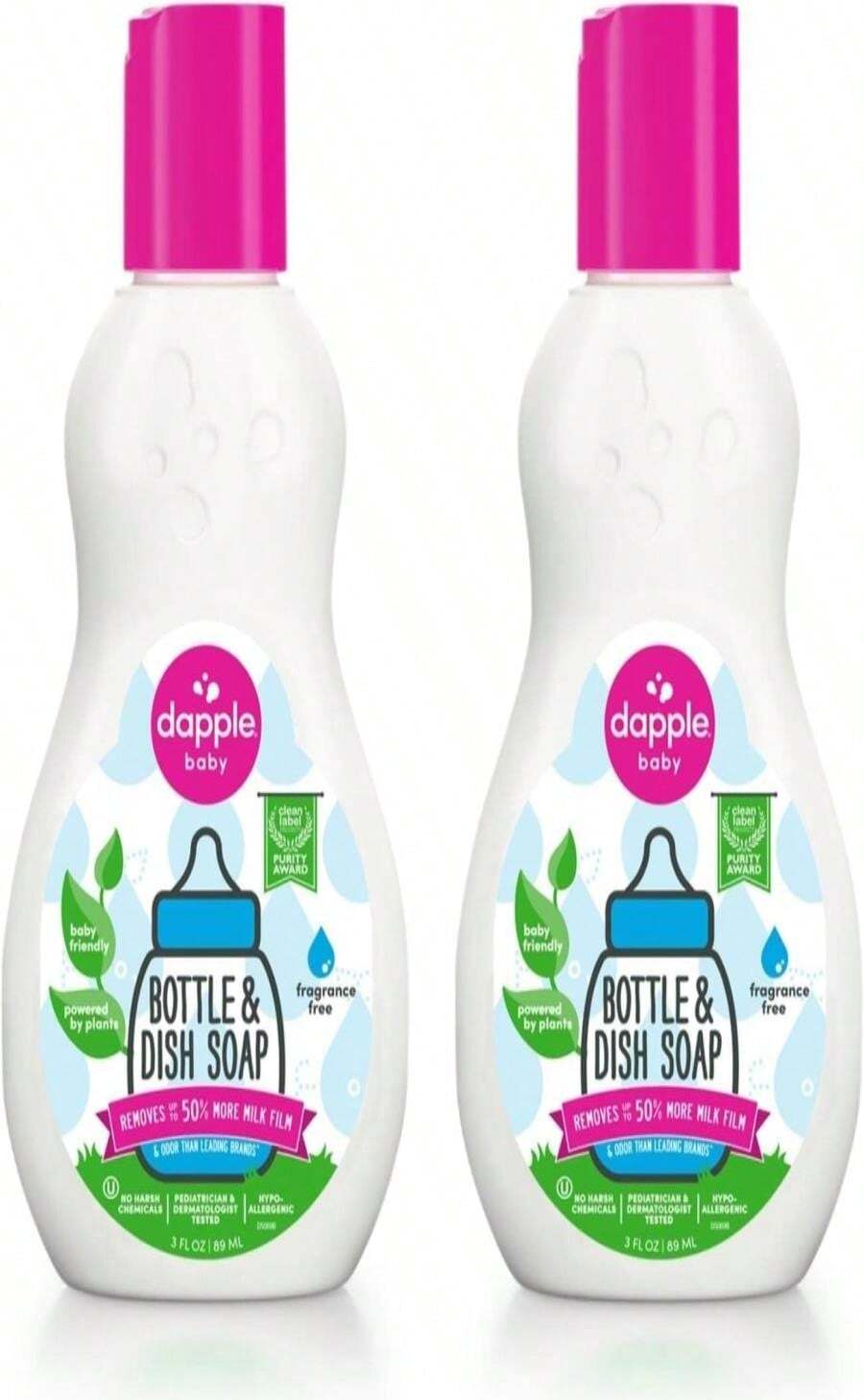 Dapple Baby Bottle Soap, Hypoallergenic Dish Soap For Baby Bottles, Powered By Plants, Fragrance Free, 169 Fl Oz (Pack Of 1) - 3 Fl Oz (Gói 2) - Xem 1