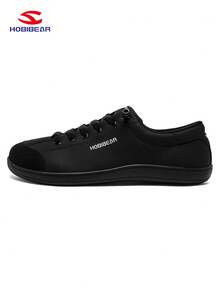 HOBIBEAR Wide Toe Box Barefoot Shoes One Stirrup Men Women Minimalist Breathable Comfortable Trail Running Walking Shoes PU Leather Surface - All Black - View 4