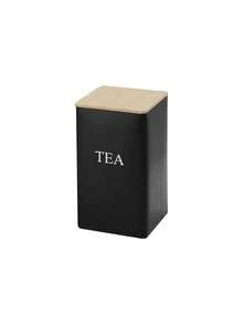 3/1 件装锻铁罐，带竹盖，密封厨房储物容器，用于咖啡、糖、茶 - 方形马口铁密封罐，用于整理和食品储藏室展示、厨房储物、食品储藏、房间装饰，适用于厨房、餐厅、派对、露营、聚会、送给朋友、家人的礼物、返校用品 - 黑色 - 查看 16