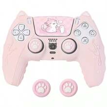 5个手柄保护套，硅胶可爱猫咪摇杆帽+5个手柄外壳+贴纸，兼容5 - 彩色 - 查看 9