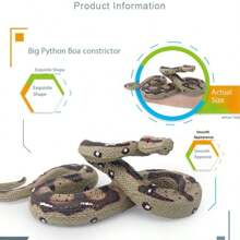 1pc Realistic Reptile Python Snake Model, Children's Educational Toy, Golden Python Anaconda Decor