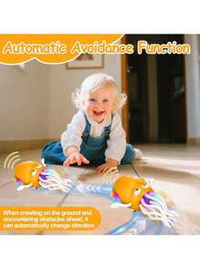 电动自动避让章鱼、带 LED 灯和音乐的跳舞章鱼、智能避障、魔术跳舞章鱼、智能摇摆机器人章鱼、室内娱乐、男孩和女孩的生日礼物、圣诞节礼物（（钓鱼）） - 彩色 - 查看 6