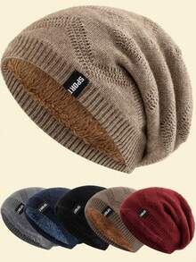 JZML 1 件男女通用运动字母刺绣保暖针织帽万圣节秋季服装