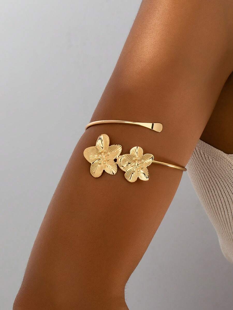 花朵简约袖口可调节时尚臂环