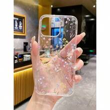 1pc Floral Print Clear Phone Case, Compatible With IPhone 13, 15, 16 Pro Max, 16, 14 And Galaxy Cases - 彩色 - 查看 10