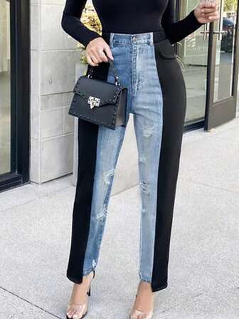 Women's Front Button Pocket Simple Jeans, Casual Everyday Wear