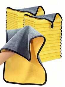 1/5pcs Soft And Quick Drying Car Cleaning Cloths, Strong Absorbent Cleaning Cloths, Reusable Cleaning Cloths, Window Mirror Cleaning Cloths, Car Wash Double Layer Cleaning Cloths, Household Cleaning Cloths, Pet Cleaning And Drying Cloths, Suitable For Car Cleaning, Kitchen Bathroom Bathroom, Office Conference Room Cleaning, Back-To-School Must-Have Cleaning Supplies