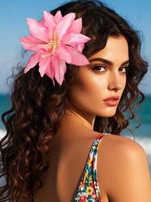 10/15个随机夏威夷花朵发夹，女士人造花发夹，鸡蛋花发夹，适合假日海滩派对、夏季热带花朵发饰、婚礼派对、送给女孩的节日礼物、母亲节礼物、爪夹、发夹、发卡