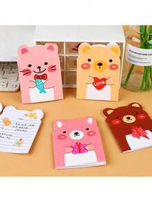 3/6 pièces Mini carnets d'ours en peluche, motif de dessin animé, 20 feuilles/40 pages, style ludique et mignon, convient pour les récompenses d'étudiants et les fournitures de rentrée scolaire, cadeaux de notes aléatoires en classe, rentrée scolaire, cadeaux d'enseignants pour les élèves, études diligentes, progrès quotidiens, cadeaux de saison de rentrée scolaire, carnets d'outils d'écriture pour étudiants, fournitures scolaires, fournitures d'apprentissage pour filles