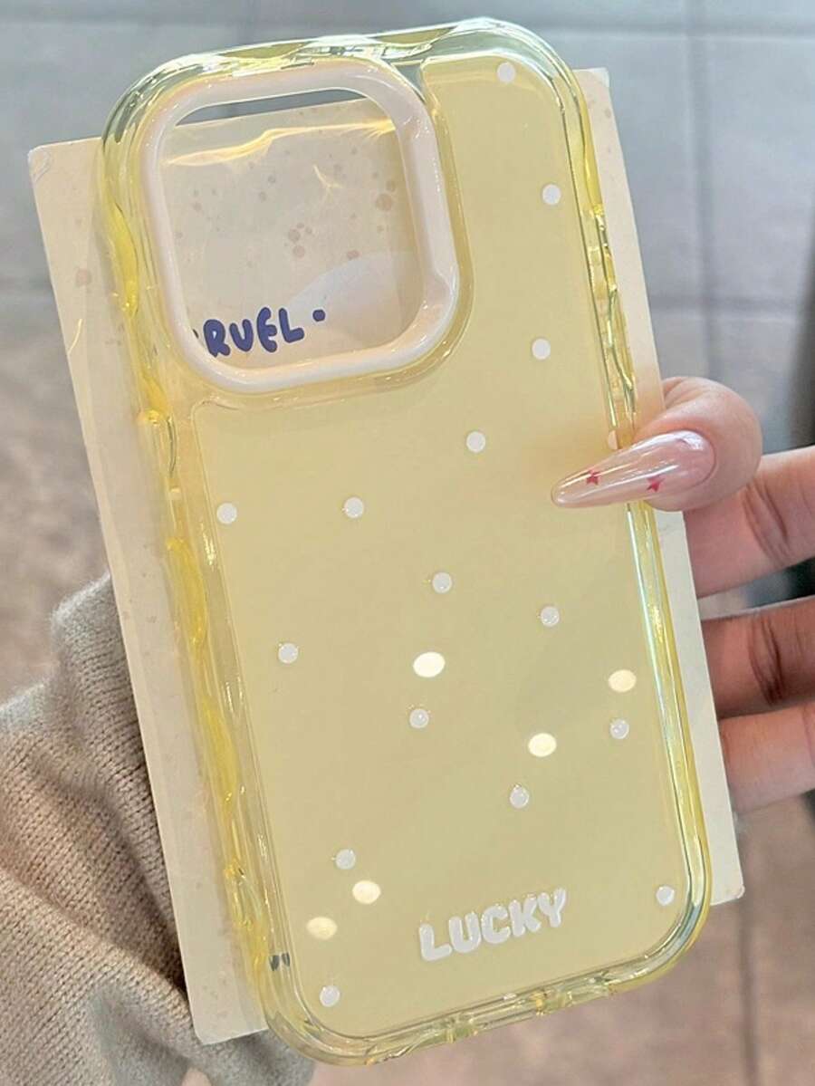 1 个波尔卡圆点绿色背景手机壳，适用于 16 Pro Max、苹果 15 新款 16 Pro 14 硅胶 13 超热 16 防摔保护套 15 Pro 女款防水防震防刮 - 黃色 - 查看 1