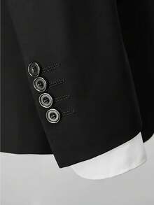 2 Piece Classic Men's Double Breasted Suit - 2 Piece Suit - Wedding, Interview, Party Formal Wear - Slim Fit Groomsmen Tuxedo Jacket + Pants Set - màu đen - Xem 6