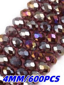 Confezione di perline distanziali sfaccettate in vetro di cristallo d'Austria con sfumatura color champagne da 4/6/8 mm, perline a rondella per la realizzazione di gioielli, braccialetti, collane, orecchini e accessori fai-da-te