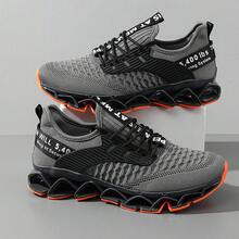 Wear-Resistant Men's Breathable Running Casual Sports Shoes Versatile Large Size Shoes - 白色灰色鞋底 - 查看 6