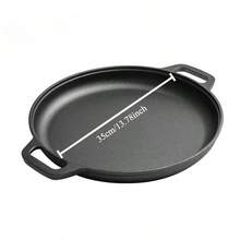 1pc Multi-Functional Cast Iron Skillet - Nonstick For Pizza, Grill, Pancake, Compatible With All Stoves, Ideal For Home Kitchen And Outdoor Cooking - Black - View 17