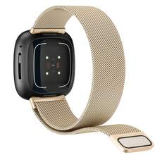 Bands Compatible With Fitbit Sense Versa 3 Versa 4 And Sense 2 Smartwatch Women Men, Stainless Steel Metal Mesh Magnetic Band Replacement - Versa 3/Versa 4 - View 13