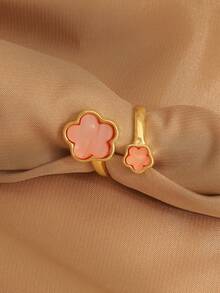 1 件甜美优雅的金属开口戒指，女士可调节，情人节礼物 - 戒指 - 查看 10