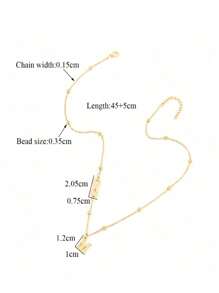 1 Stück modische, exquisite Halskette aus Edelstahl mit Zahlen 8 Perlen und A-Z, 26 englische Initialen Anhänger Damen Halskette. Geeignet für den täglichen Lässig-Tragen und als Geschenk für Feiertage (die Anzahl der Perlen auf der Halskette ist zufällig)