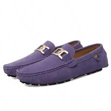 Women's Buckle Loafers, Comfortable Solid Color Rubber Sole Flats, Unisex Slip-On Casual Wear-Resistant Flat Shoes