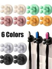 Giá đỡ bàn chải đánh răng silicon 6 màu, giá đỡ bàn chải đánh răng điện, giá treo bàn chải đánh răng gắn tường phòng tắm, hộp đựng bàn chải đánh răng, giá đỡ bàn chải đánh răng dán, phù hợp với 90% bàn chải đánh răng điện, phụ kiện phòng tắm, trang trí nhà cửa, nội thất gia đình - Nhiều màu - Xem 1