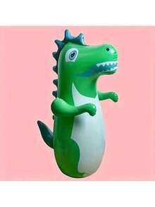 Colorful Dinosaur Inflatable Punching Bag - Vertical Righting, Durable PVC, Pink/Green/Yellow Sports & Fun, Suitable For Game Room, Dinosaur - Multicolor - View 5