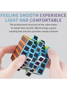 1pc Speed Magic Cube 3x3 4x4 5x5 Pyramid Carbon Fiber Cube For Logic & Thinking Training, Educational Toy, Link Cubes - Multicolor - View 3