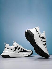 男士新款网眼透气休闲运动鞋，舒适内衬，柔软鞋底，防水鞋面，适合春夏季户外慢跑 - 白色 - 查看 6