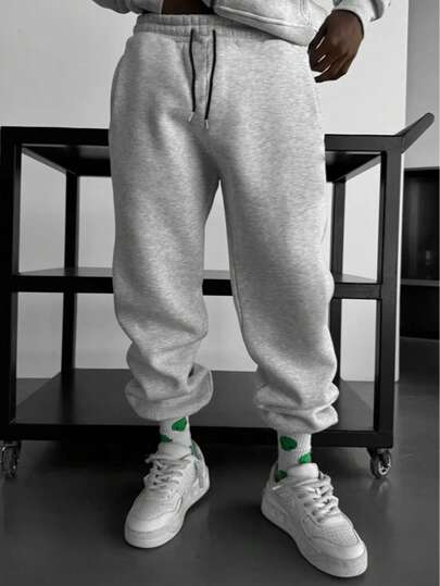 Grundlegende Fleece Jogginghose, geeignet für Herbst/Winter, unisex, Streetwear Lässig Stil, & bequem, dehnbarer Stoff, Basketball, Fitness, Yoga Sporthosen, Gym