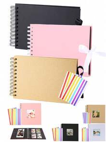 Photo Album, DIY Scrapbook Album, Rectangular 30-Page Album, Square Album, Suitable For Wedding Anniversary, Baby Growth Record, Family Memories Gift, Guest Book, Commemorative Album, DIY Photo Album