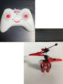 1 件遥控智能感应机器人玩具，防摔材质，红外感应遥控器，儿童礼物遥控机器人，塑料飞行玩具手势感应飞行机红外互动益智玩具带 LED 灯，适合男孩女孩（有无遥控版，手工喷漆可能有不均匀，手工测量尺寸可能有轻微偏差）