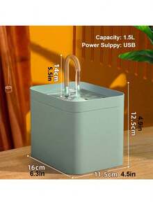 PETSIN 1 Peça Fonte de água para gatos com capacidade de 1,5L, simulação de torneira, filtro automático de impurezas, alimentado por USB e adequado para gatos, cães pequenos, pássaros e outros animais de estimação.