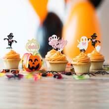 12 miếng mút xốp hình chú dơi và xe ngựa hình phù thủy trang trí bánh cupcake chủ đề ác mộng trước Giáng sinh dùng để trang trí bánh sinh nhật - Nhiều màu - Xem 10