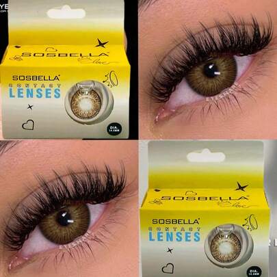 1 Par De Lentes De Contacto Suaves Y De Colores Apariencia De Ojos Grandes Diámetro De 14.5mm 1 Año CON ESTUCHE INCLUIDO Halloween maquillaje accesorios para disfraz cosplay efectos especiales para fiestas