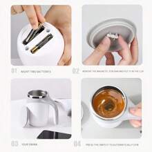 RAF Tasse à remuer entièrement automatique, tasse à café électrique multifonctionnelle, tasse rotative magnétique en acier inoxydable pour les personnes paresseuses, tasse à lait, mug