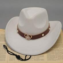 Classic Womens Western Cowboy Cowgirl Hats With Wide Belt - màu đen - Xem 8