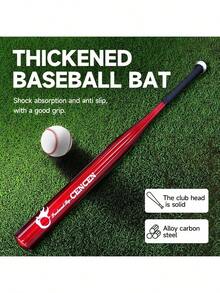 1pc 28" Baseball Bat, 26" Thick Aluminum Alloy Baseball Bat, Baseball & Softball Training, Car Self-Defense, Sports Equipment - Red - View 2