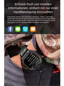 LOKMAT OCEAN GT Smartwatch, 1.75-Inch HD Screen, Bluetooth Calling, Push Message Reminders, Over 100 Sports Functions, Waterproof Outdoor Sports Watch, Flashlight Lighting Function - OCEAN GT - 查看 8