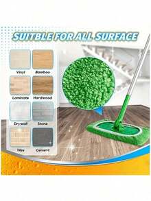 1/2/3/4 件拖把替换垫、松紧带平板拖把布、可水洗耐用拖把垫替换装、除尘拖把头、柔软拖把垫替换装、超强吸水、易于清洁、清洁用品 - 彩色 - 查看 6