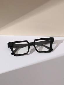 1 件装女士塑料几何优雅美学休闲风格经典透明眼镜，适合街头拍摄办公室阅读驾驶配件