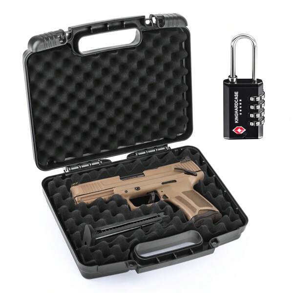 Kinghardcase 9mm Pre-Cut Pistol Case, TSA Approved Travel Storage Box With 1 TSA Lock, Suitable For Handguns And Revolvers - Shockproof, Portable Gun Storage And Transportation