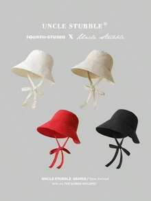 女士波西米亚风优雅蝴蝶结太阳帽，透气渔夫帽，格子丝带，宽边，春夏户外旅行渔夫帽 - 格紋蝴蝶結漁夫帽 - 查看 12