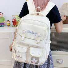Nova Mochila Casual Minimalista de Grande Capacidade com Vários Bolsos para Estudantes Universitários