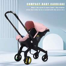 Multi-Functional Children's Stroller - Lightweight And Foldable Design With Reversible Handle And Adjustable Height | Ideal For Travel And Shopping Perfect Gift For Mother's Day Or Christmas, Basket, Bi-Directional - Hồng - Xem 2