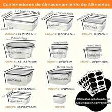 68-Pack Black Food Storage Containers With Lids Sealed, Plastic Food Containers For Kitchen Storage And Organization, Includes 34 Lids, 34 Boxes, Leak-Proof Meal Preparation Containers With Labels And Tags - Black - View 3