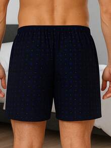 Men's Printed  Canção Underwear Pajama Shorts For Sleeping - 黑色 - 查看 2