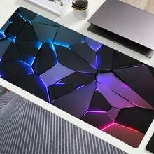 1pc Polygon Pattern Mouse Pad, Computer Desk Long Mouse Mat, Notebook Square Mouse Pad, Office Anti-Slip Gaming Mouse Pad - Multicolor - View 2