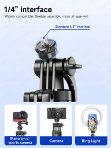 TOKQI 66.92-Inch Smartphone Selfie Stick Tripod – Telescopic Travel Tripod With Stabilized Handle & 360° Panoramic Shooting, Wireless Remote & Detachable Phone Holder, Compatible With GoPro/Camera/Smartphone/Android Pro MAX For Travel, Vlogging, Video & Photo - Black - View 7