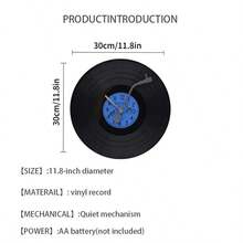 1pc 11.8in Retro Retro Vinyl Record Clock Ornaments Wall Clock Advanced Art Creative Clocks Medieval Decoration Living Room Bedroom Coffee Shop, The Kitchen The Heart Of The Home Inspired Vinyl Record Cloc. Home Decor Room Decor - Multicolor - View 16