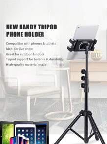 Adjustable Metal Tripod Stand - Versatile Floor Standing Holder For Tablets & Smartphones, Extendable Height With Adjustable Angle For Live Streaming & Photography,Mobile Phone Accessories, Essential For Mobile Phones, Mobile Phon