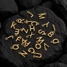 10pcs Stainless Steel Alphabet Pendants DIY Necklace Earrings Bracelet Jewelry Making Accessories