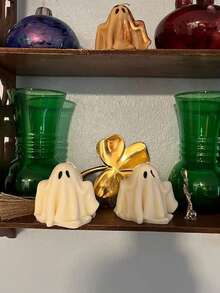 1 cây nến hình ma | Nến ma Halloween | Nến rùng rợn | Nến mùa thu | Trang trí mùa thu | Mùa thu | Nến Halloween | Sáp đậu nành, Nến trang trí bàn làm việc dễ thương, Trang trí nhà cửa, Trang trí Halloween, Trang trí phòng - trắng - Xem 8